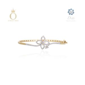 Floral Art Diamond Bracelet-Yellow Gold-14