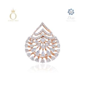Majestic Petal Diamond Pendant-Rose Gold-18