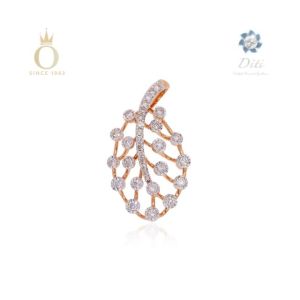 Shimmery Leaf Diamond Pendant