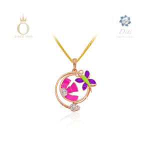 Vibrant Wings Diamond Pendant