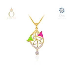 Flowery Embrace Diamond Pendant