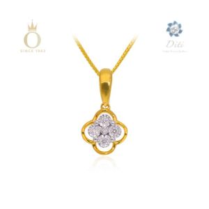 Bloomed Enchant Diamond Pendant-Yellow Gold-18