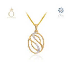 Dual Waves Diamond Pendant