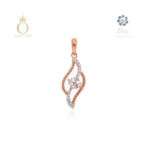 Stylish Diva Diamond Pendant-Rose Gold-18