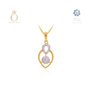 Versatile Petal Diamond Pendant-Yellow Gold-18