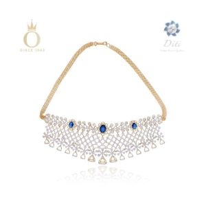 Evening Glam Diamond Necklace-Yellow Gold-18