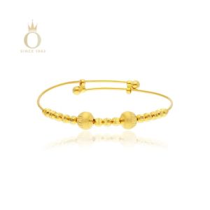 Spherical Flow Gold Baby Bangle-Yellow Gold-22