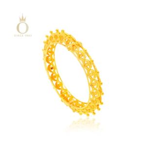 Radiant Art Gold Bangle-Yellow Gold-22