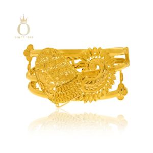 Royal Peacock Gold Bangle-Yellow Gold-22