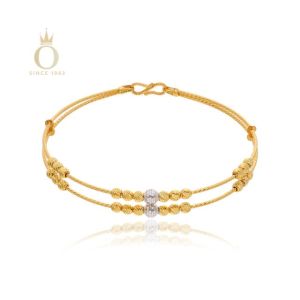 Sleek Orbs Gold Bracelet