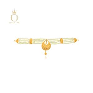 Artistic Droplet Gold Choker Necklace-Yellow Gold-22