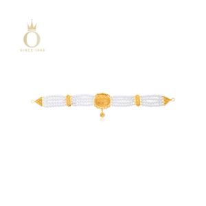 Ethnic Oval Gold Choker Necklace-Yellow Gold-22