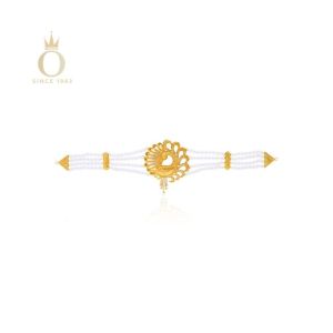 Splendid Peacock Gold Choker Necklace-Yellow Gold-22