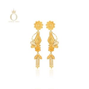Floral Cascade Gold Earrings