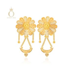 Solo Blossom Gold Earrings-Yellow Gold-22