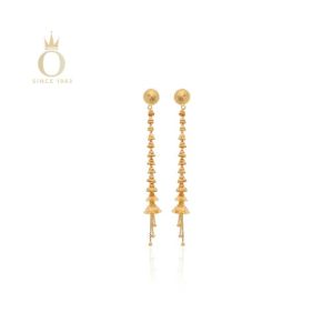 Sleek Fashion Gold Long Earrings-Yellow Gold-22