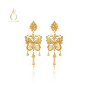 Fluttering Butterfly Gold Earrings