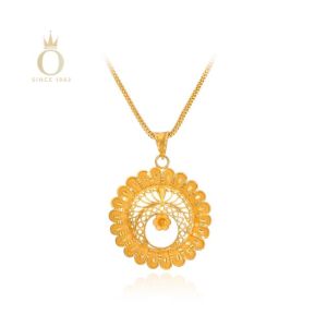 Floral Embrace Gold Pendant