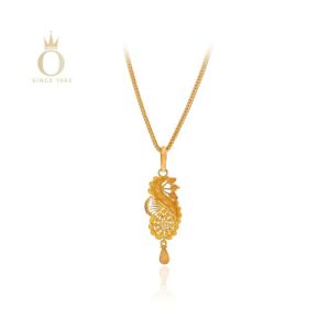Decorative Paisley Gold Pendant