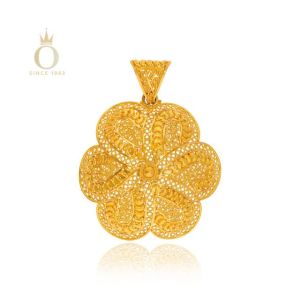 Overlapped Petals Gold Pendant-Yellow Gold-22