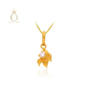 Dangling Leaves Gold Pendant