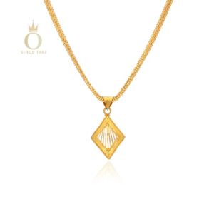 Chic Rhombus Gold Pendant