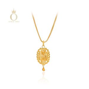 Elegant Emblem Gold Pendant-Yellow Gold-22