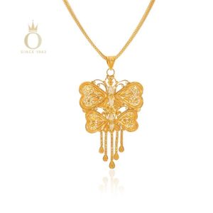 Dual Butterfly Gold Pendant-Yellow Gold-22