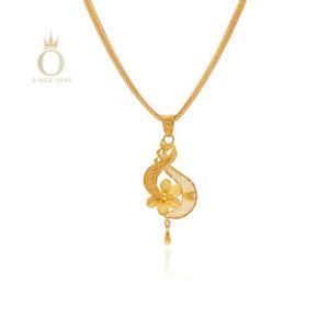 Artsy Flower Gold Pendant-Yellow Gold-22