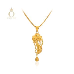 Exquisite Flora Gold Pendant-Yellow Gold-22
