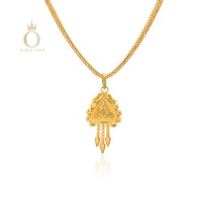 Decorative Petal Gold Pendant-Yellow Gold-22