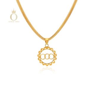 Overlapped Trio Gold Pendant-Yellow Gold-22