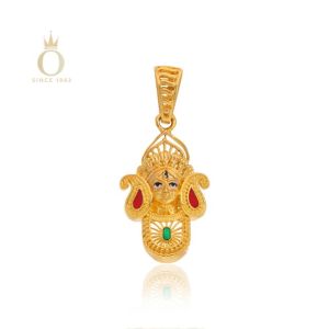 Goddess Durga Gold Pendant-Yellow Gold-22