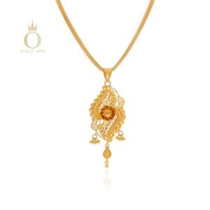 Floral Core Gold Pendant-Yellow Gold-22