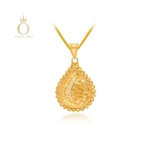 Splendid Droplet Gold Pendant-Yellow Gold-22
