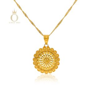 Blooming Glare Gold Pendant-Yellow Gold-22