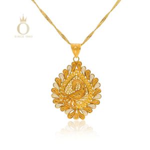 Peacock Appeal Gold Pendant-Yellow Gold-22