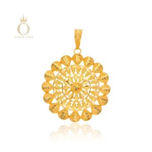 Floral Droplet Gold Pendant