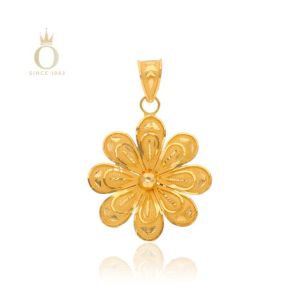Layered Petals Gold Pendant-Yellow Gold-22