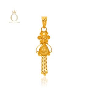 Floral Flow Gold Pendant-Yellow Gold-22