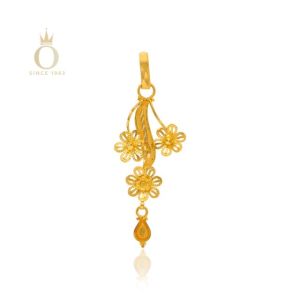 Floral Trio Gold Pendant