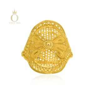 Abstract Petals Gold Ring-Yellow Gold-22