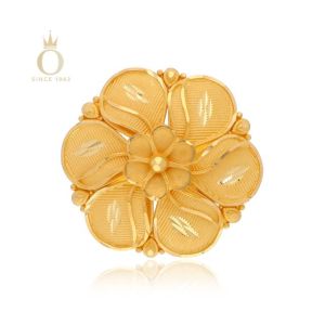Floral Splendour Gold Umbrella Ring-22-Yellow Gold