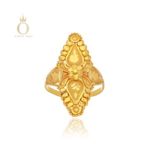 Orchid Beauty Gold Boat Ring-Yellow Gold-22