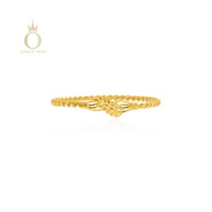 Artsy Leaflet Gold Noa Bangle-Yellow Gold-22