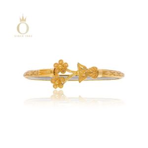 Stylish Vase Gold Noa Bangle-Yellow Gold-22