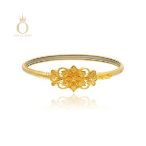 Exquisite Blossom Gold Noa Bangle-Yellow Gold-22