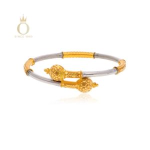 Ethnic Overlapping Gold Noa Bangle-Yellow Gold-22