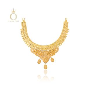 Floral Serenity Gold Necklace-Yellow Gold-22