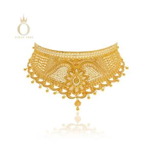 Opulent Bloom Gold Choker Necklace